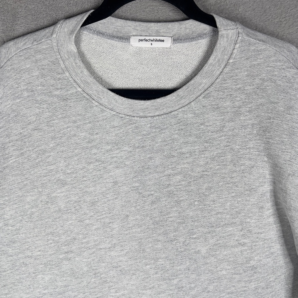 Perfectwhitetee Tyler French Terry Sweatshirt Women's Small Heather Gray Relaxed - Picture 3 of 12